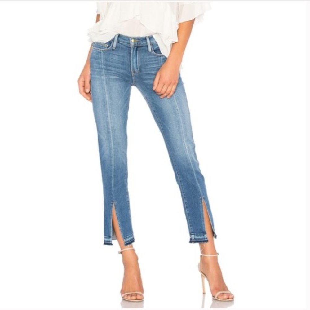 Frame Denim Le Nouveau Straight Front Split Jeans Size 25